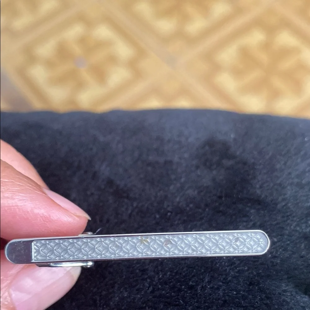 Perry Ellis Silver Cuff Links with Intricate Design